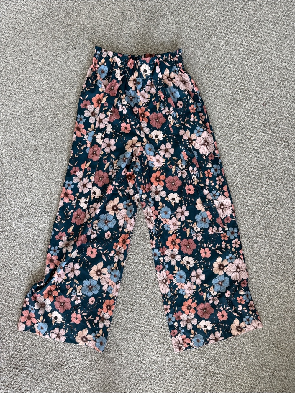 Wide Leg Floral Pants